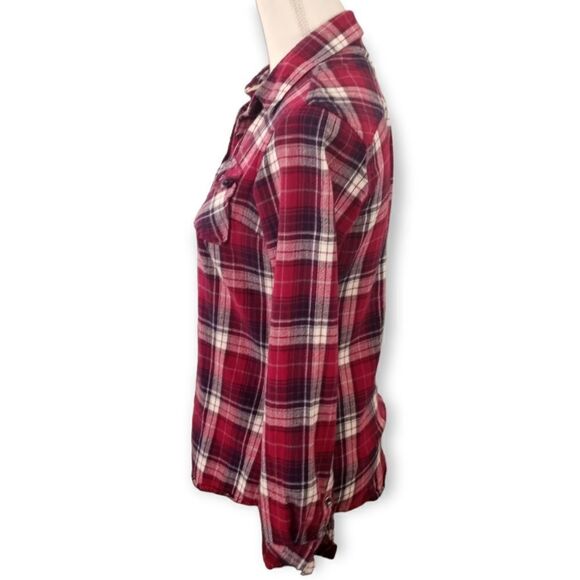 NATURAL REFLECTION RED PLAID BUTTON DOWN SHIRT SZ.S EUC - Picture 3 of 6